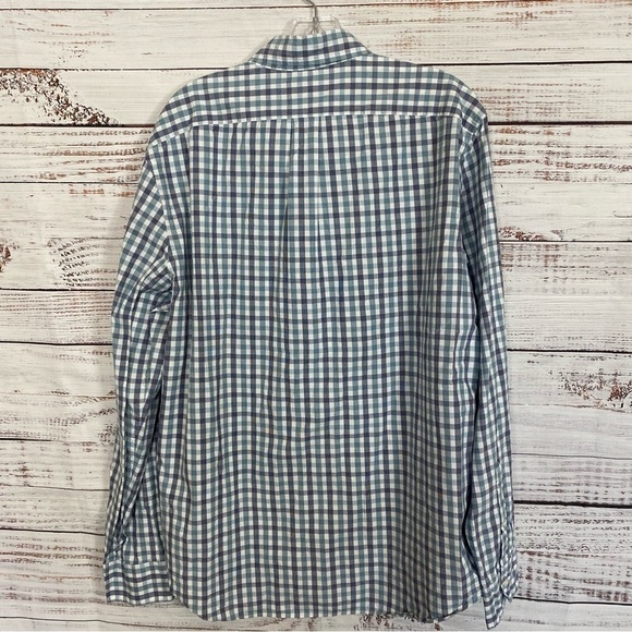 J. Crew Classic Fit Button Down Shirt Men's Large Blue Green Plaid Stretch - Picture 2 of 5